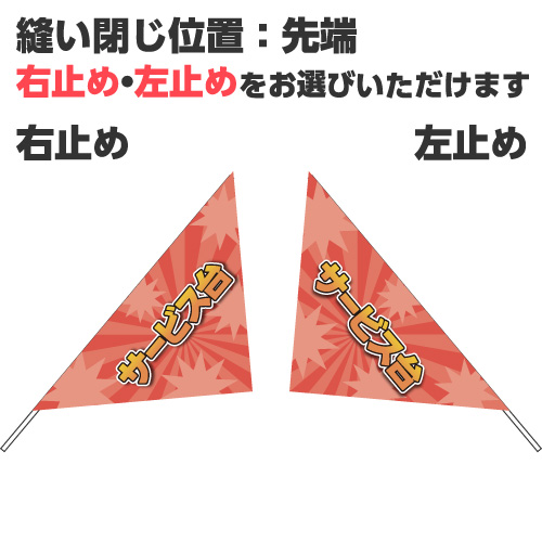 先端縫い閉じ仕様:右止め・左止めをお選びいただけます